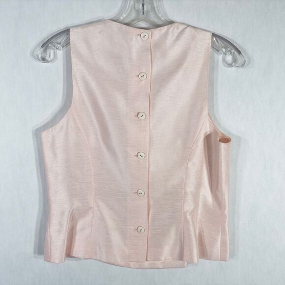 Cache Size 8 Blazer Set Coat and Cami VTG Light Pink Shiny Lined Buttons 595 - Picture 4 of 13